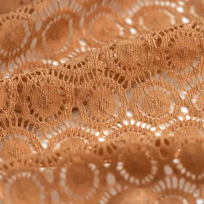 Spitzenstoff Stretch Kreise Ocker Finale Aktion