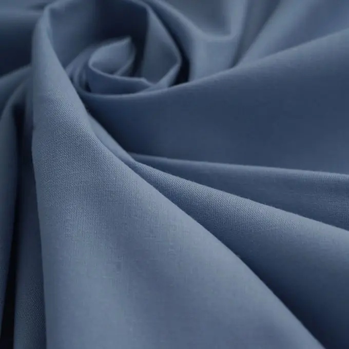 Heute Kaufen Popeline Baumwolle Polyester recycelt Blaugrau