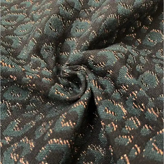 Sofort Bestellen Jacquard recycelter Polyester Leopardenmuster grün