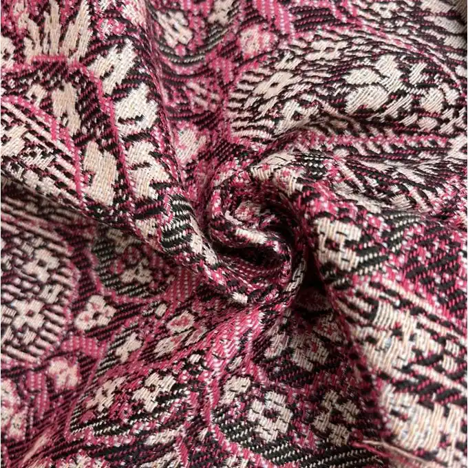 Kostenfreie Lieferung Jacquard recyceltes Polyester Blumen Rosa