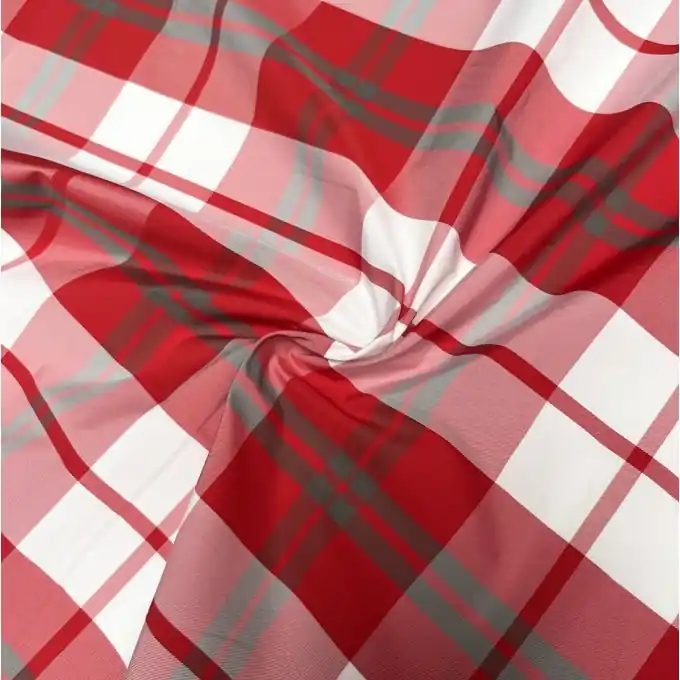 Taftstoff Karomuster Memory rot Saisonangebot
