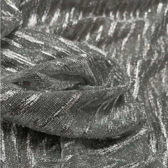 Jersey Polyester Streifen Silbern Zertifiziert