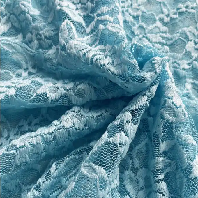 Zertifiziert Guipure-Spitze Polyester Rosa/Himmelblau
