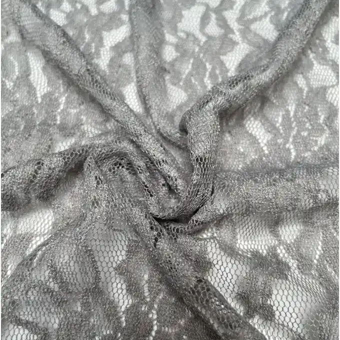 Solange Der Vorrat Reicht Guipure-Spitze Polyester Rosen grau