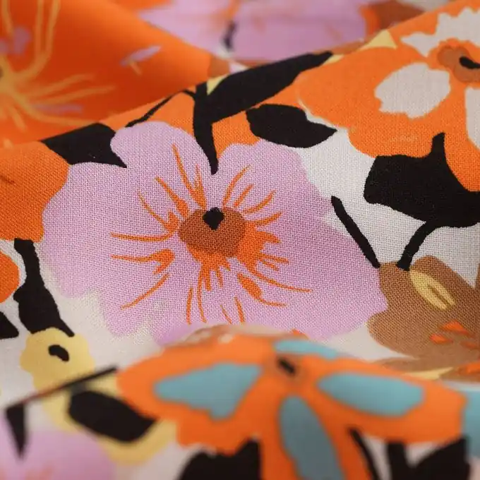 Viskose-Popeline „Champ multico“ 140 cm Breite Letzte Chance