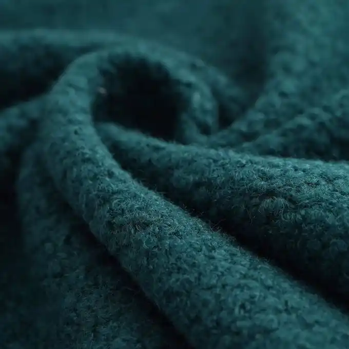 Bouclé-Stoff Polyester entenblau Im Trend