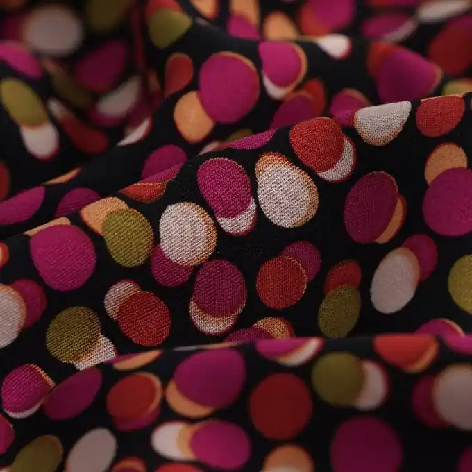 Twill-Viskose Blasen rosa und schwarz Preiswert