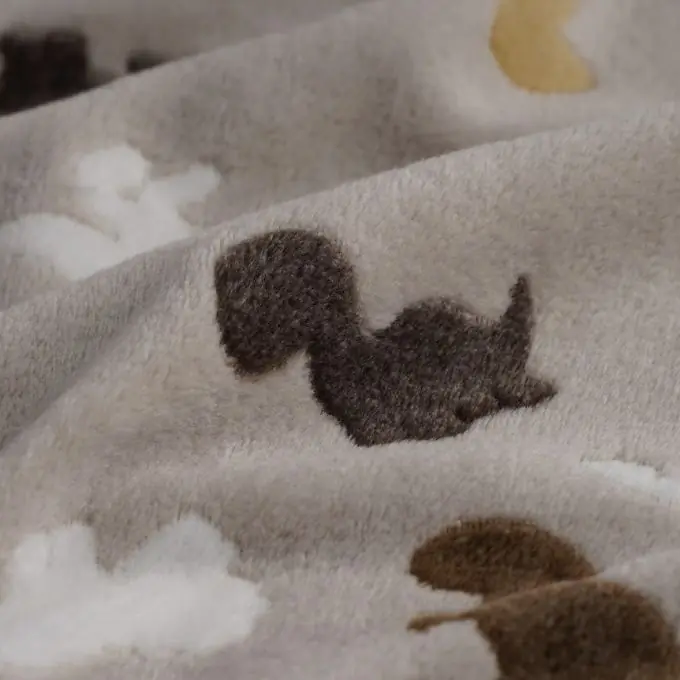 Fleece-Stoff Dinos beige Im Trend