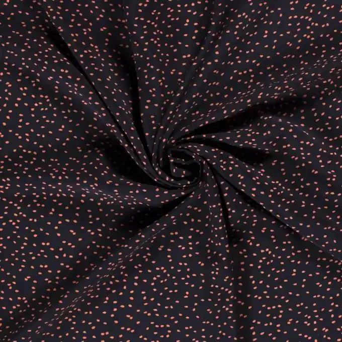 Sonderangebot Viskose-Popeline Punkte marineblau