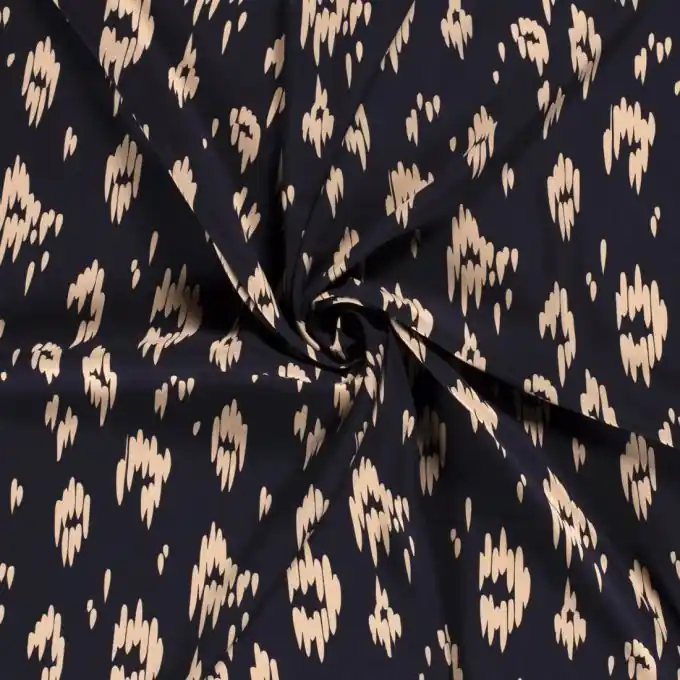 Viskose-Popeline Flecken marineblau Must-Have