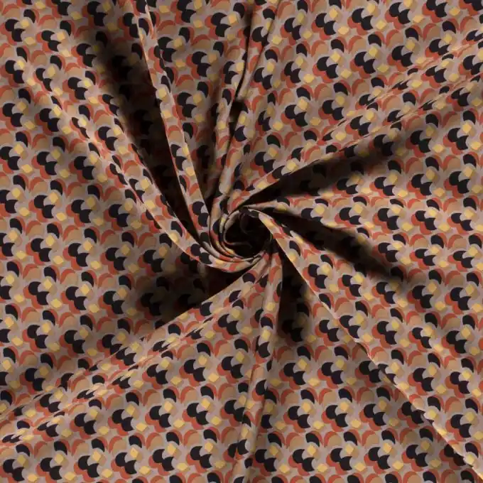 Popeline Baumwolle Rauten Orange Kostenloser Rückversand