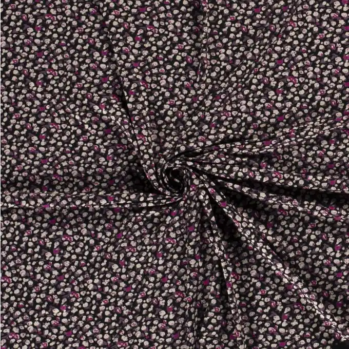Meistverkauft Jersey Viskose Blumen Beige/Schwarz