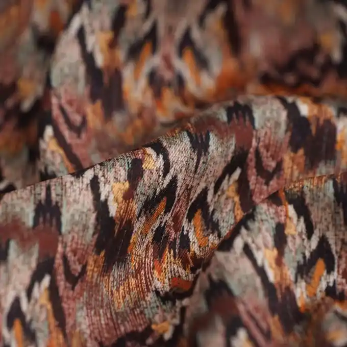 Twill recyceltes Polyester Ikat braun Günstig