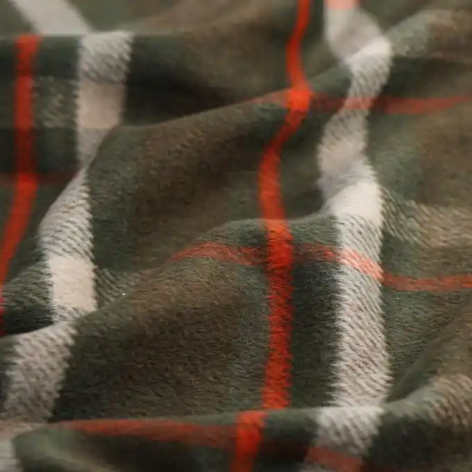 Wollstoff Karomuster khaki rot Wochenendangebot