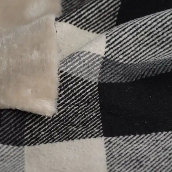 Mengenrabatt Wollstoff Polyester Sherpa Karos