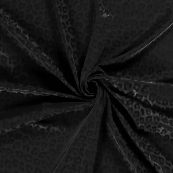 Softshell-Stoff Leopardenmuster schwarz Weltweiter Versand