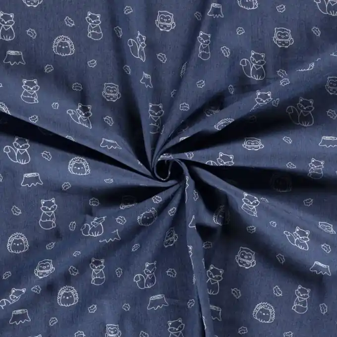 Mega-Angebot Dehnbarer Jeansstoff Tiere hellblau