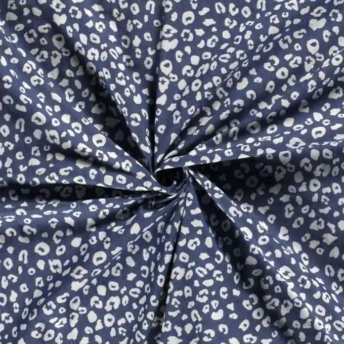 Heißes Angebot Dehnbarer Jeansstoff Leopardenmuster hellblau