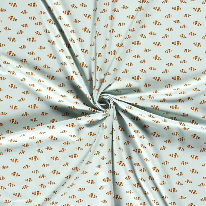 Baumwolljersey Clownfisch mintgrün Letzte Chance