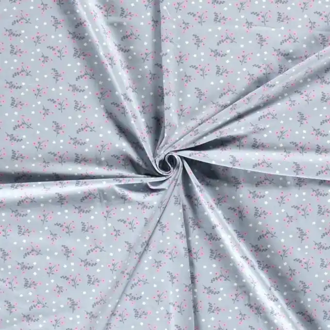 Baumwolljersey Blumen babyblau Versand Am Gleichen Tag