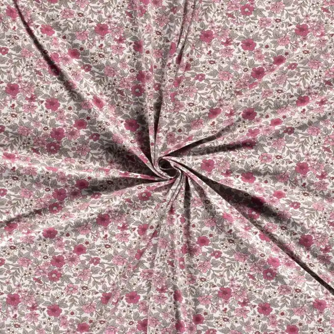 Direktkauf Baumwolljersey Blumen rosa