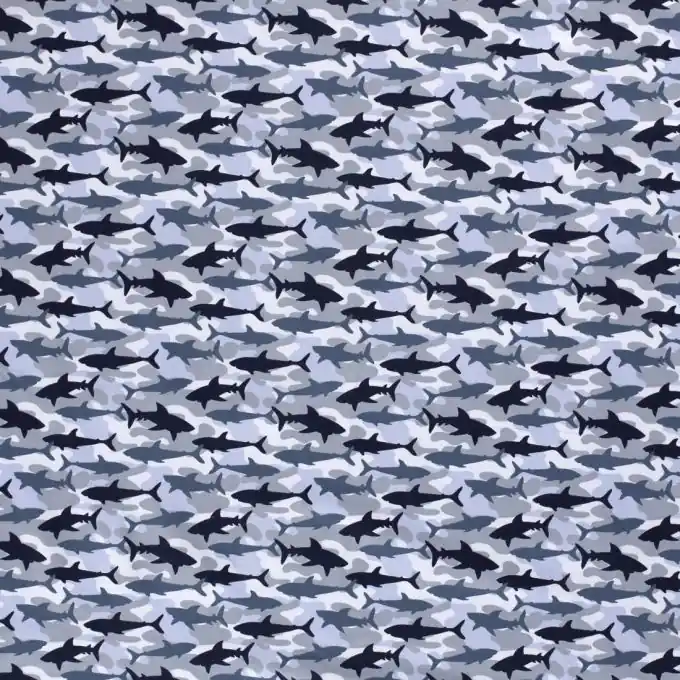 Baumwolljersey Haie indigoblau Must-Have