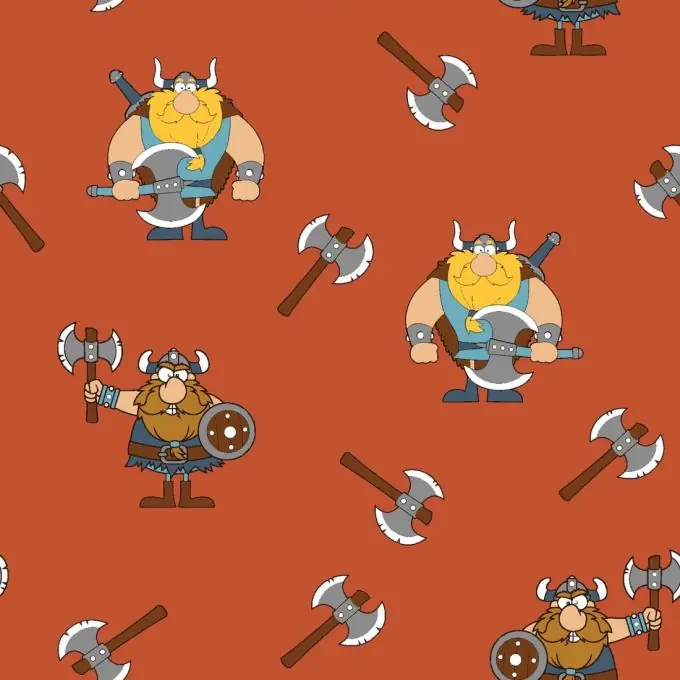 Neue Ware Baumwolljersey Wikinger ziegelrot