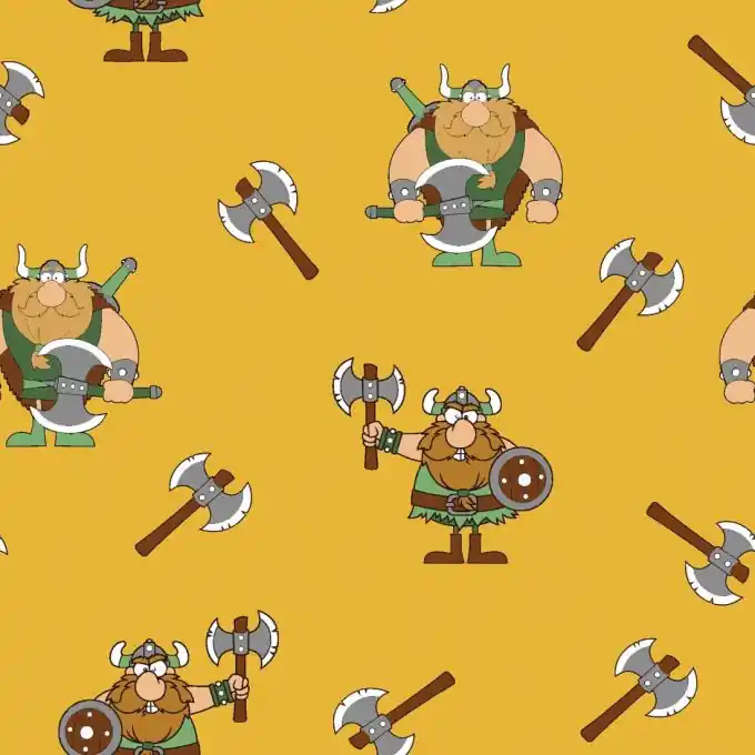 Kostenloser Versand Baumwolljersey Wikinger Ocker