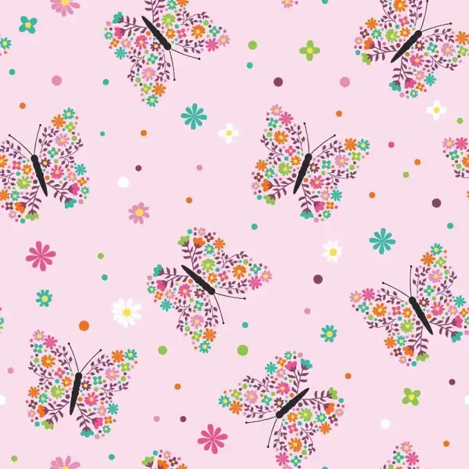 Gleich Bestellen Baumwolljersey Schmetterlinge hellrosa