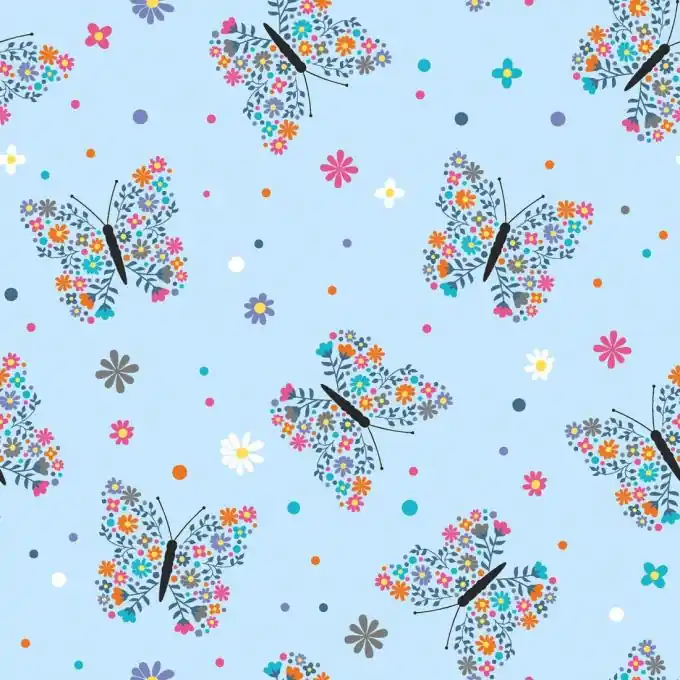 Baumwolljersey Schmetterlinge babyblau Jetzt Bestellen