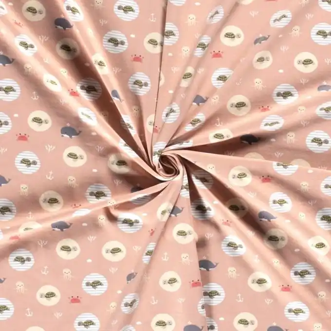 Schneller Versand Baumwolljersey Unterwasserwelt rosa