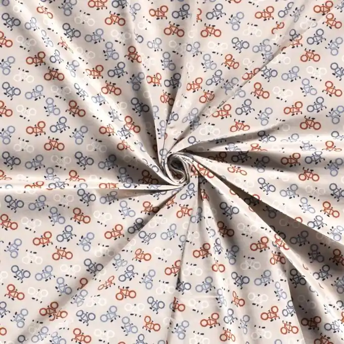 Baumwolljersey Fahrräder beige Highlight