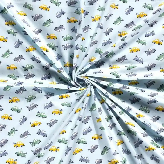 Baumwolljersey Abschlepper babyblau Hochwertig