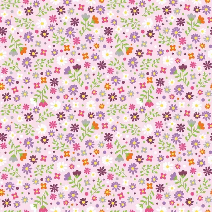 Heißes Angebot Baumwolljersey bunte Blumen hellrosa