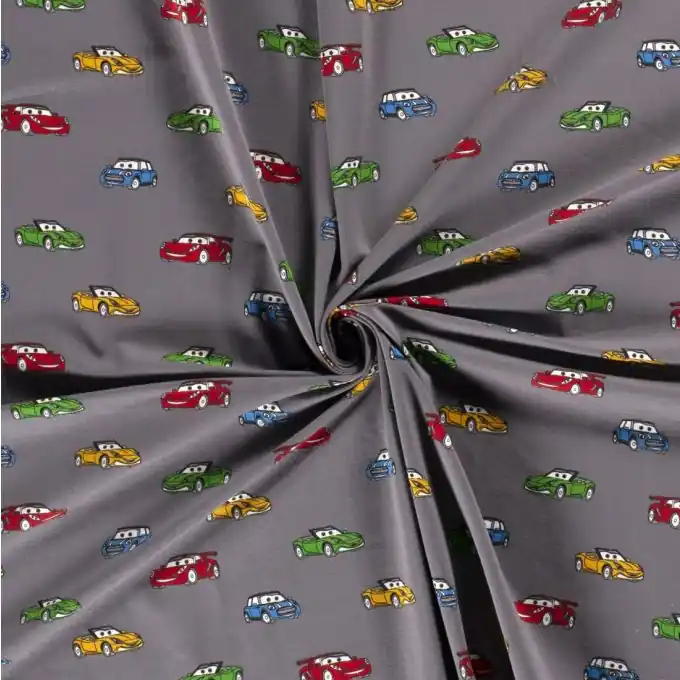 Baumwolljersey Autos grau Neuheit