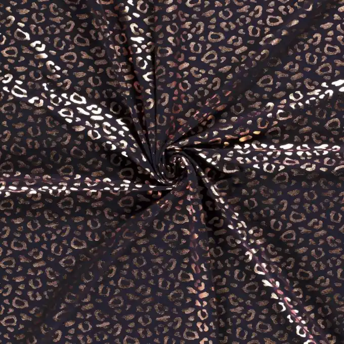 Baumwolljersey Leopardenmuster marineblau Top-Preis