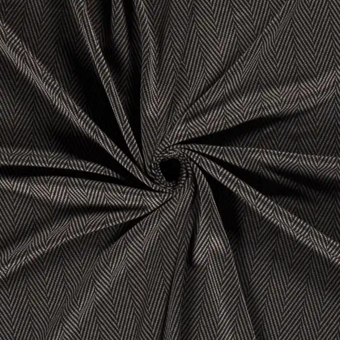 Viskosejersey Fischgrätenmuster grau Echt