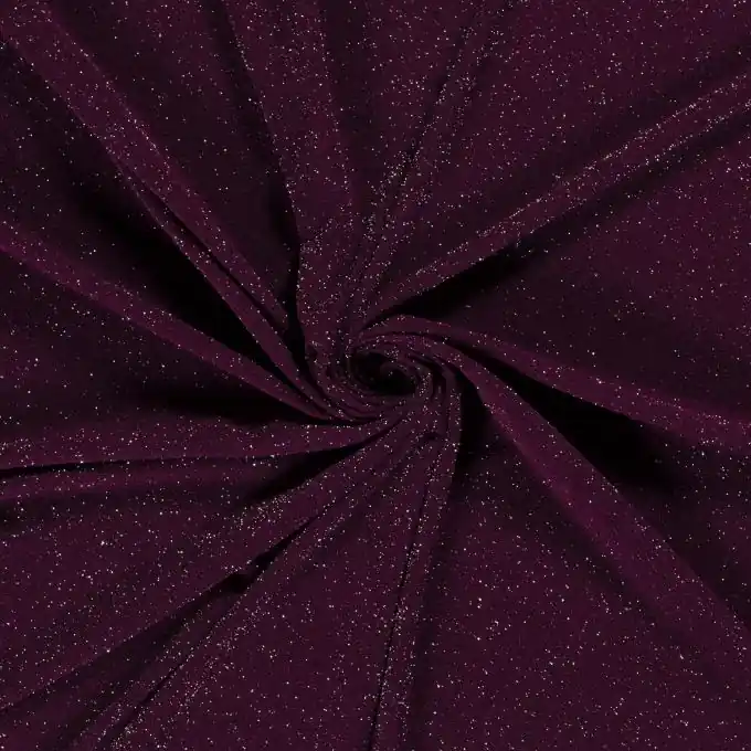 Solange Der Vorrat Reicht Jersey schaumige Struktur Lurex bordeauxrot