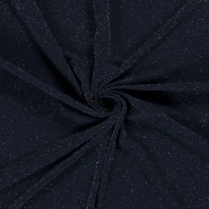 Jersey schaumige Struktur Lurex nachtblau Abverkauf