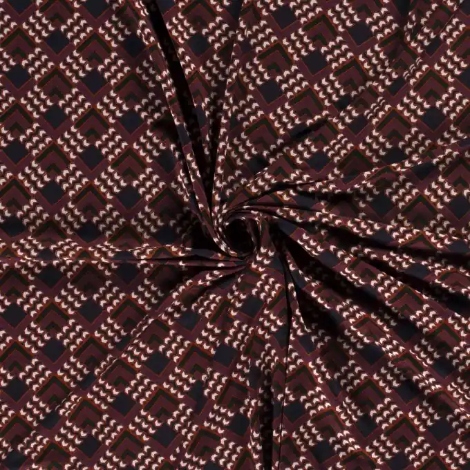 Viskosejersey geometrische Pfeile rot Highlight