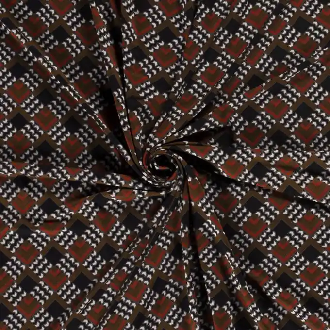 Viskosejersey geometrische Pfeile grün Premium