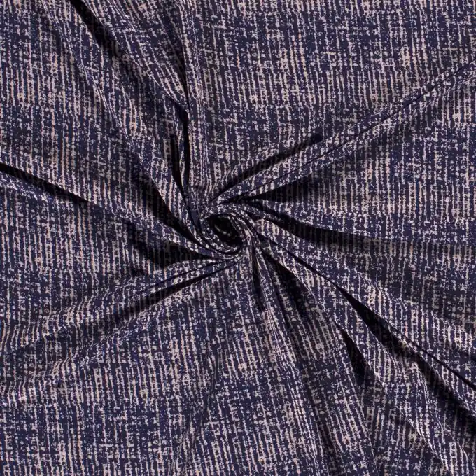 Jetzt Bestellen Viskosejersey geometrische Linien marineblau