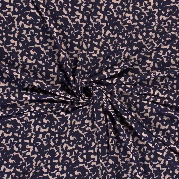 Knallerangebot Viskosejersey abstrakt marineblau