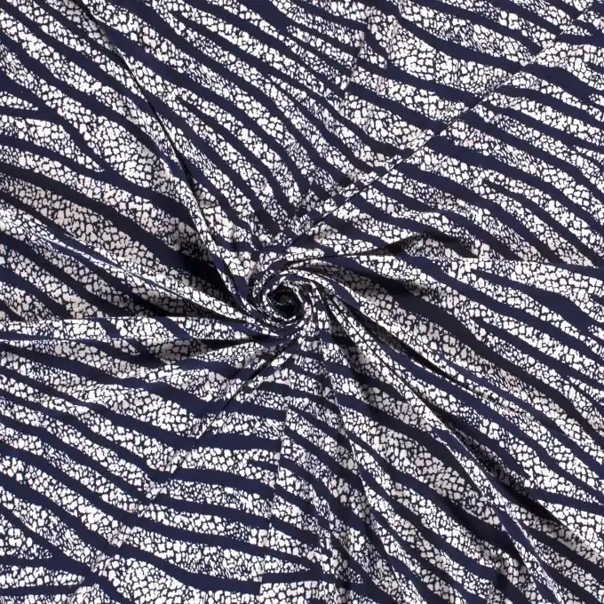 Viskosejersey verzweigte Linien marineblau Top-Seller