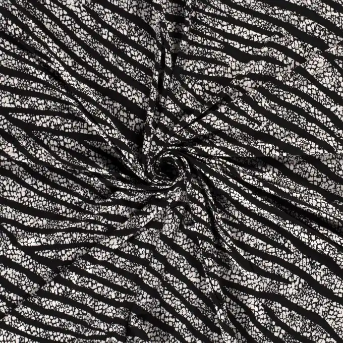 Ab Werk Viskosejersey verzweigte Linien schwarz