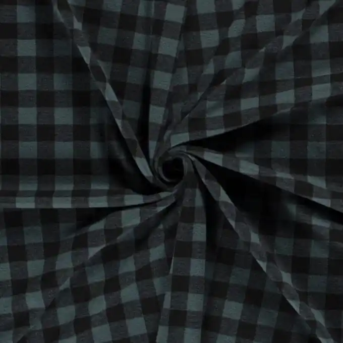 Polyester-Flanell Karos grün Ab Werk