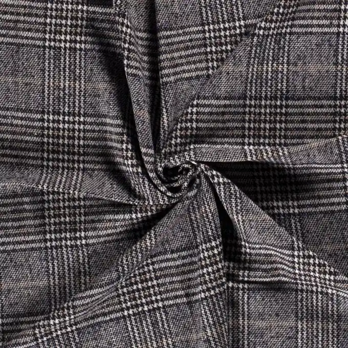 Wollstoff Polyester Hahnenfußmuster marineblau Saisonangebot