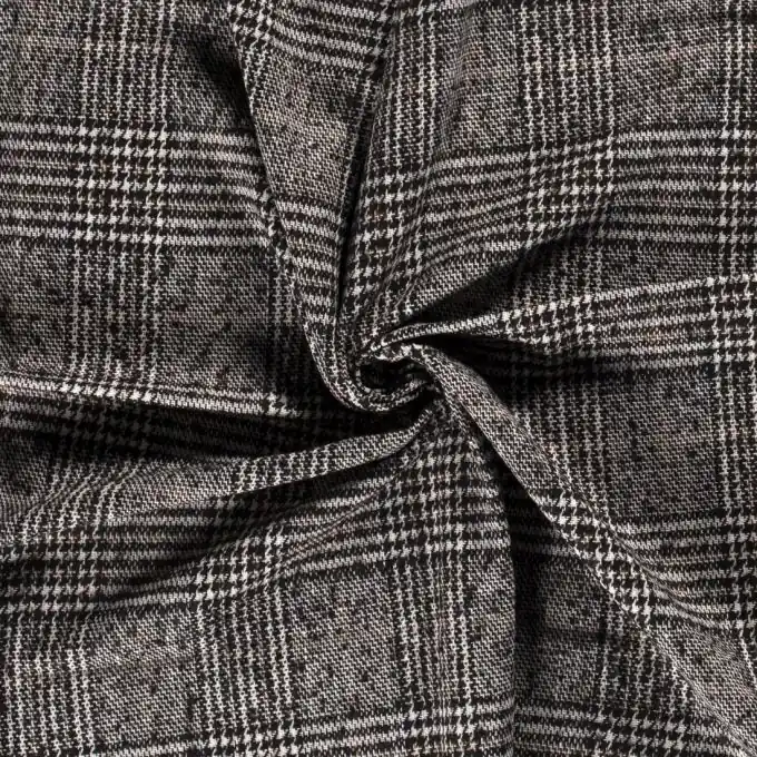 Top-Seller Wollstoff Polyester Hahnentrittmuster schwarz