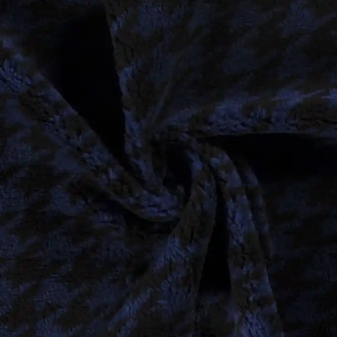 Wollstoff Hahnenfuß XL blau schwarz Original