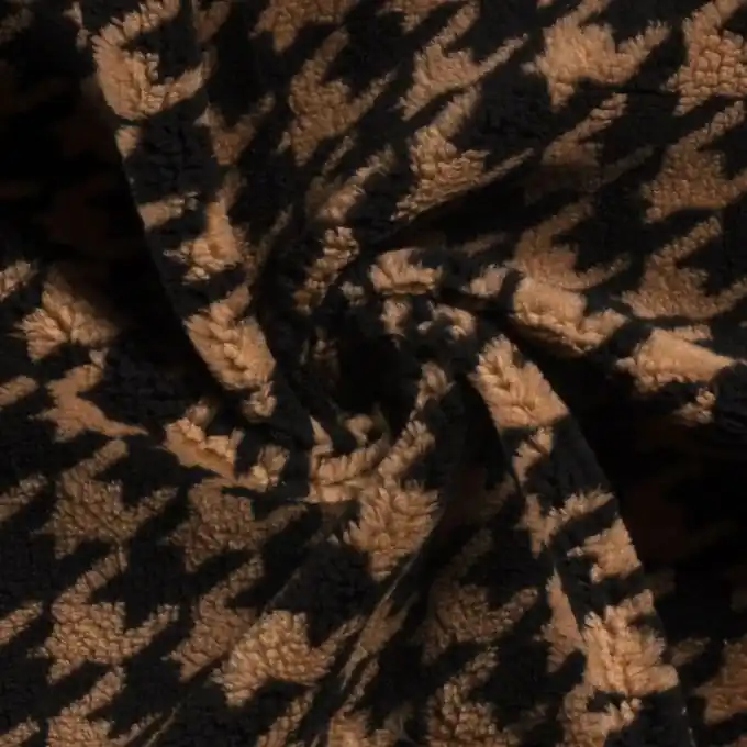 Versand Am Gleichen Tag Wollstoff Hahnenfuß karamell und schwarz